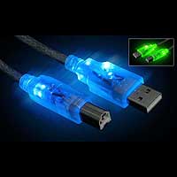 6' Blue - Green Lava Lamp LED USB 2.0 Cable A-B M/M