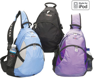 IPOD Ready Backpack with control panel on the strap (Model NO-5242/blue or black colour)