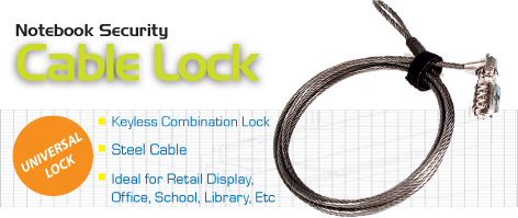 Vantec Notebook Cable Lock Kit (Universal Lock)