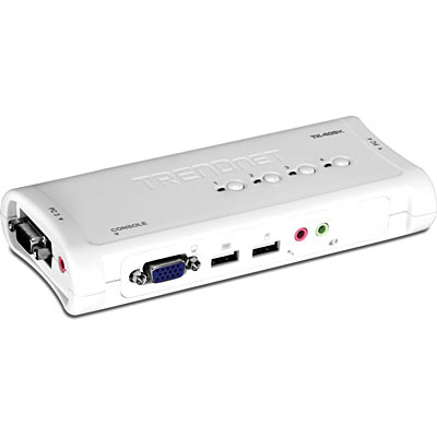 4-Port USB KVM Swich Kit with Audio/cables included (TK-409K).