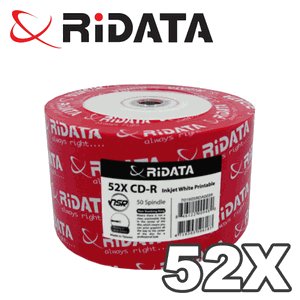 50 Pack Spindle 52speed CD-R Inkjet White Printable