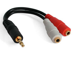 6in. Headphone/sound Jack Y cable (Model-MUY1MFF)