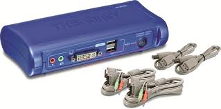 2-Ports DVI/USB/KVM Switch with Audio & 2 sets cables Kit-Model-TK-204UK