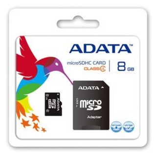 8GB MicroSDHC+SDHC Adapter/Model:AUSDH8GCL4-RA1