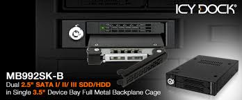 Full Metal 2 Bay 2.5” SATA/SAS HDD & SSD Mobile Rack for External 3.5" Drive Bay