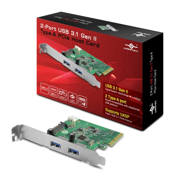2 Port USB3.1 Gen II Type-A PCIe Host Card,Model-UGT-PC370A