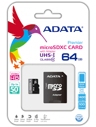 Premier 64GB microSDXC UHS-I Class 10 with Adapter.