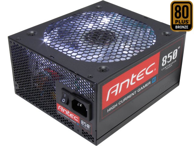 850w High Current Gamer ATX 80 Plus Bronze Power supply with 5yr. limited warranty.