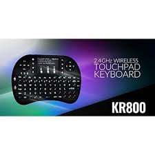 KR-800 Wireless Keyboard and Touch Pad for Mouse Function and Backlight with rechargeable battery.