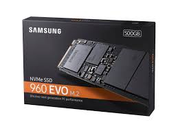 960 EVO M.2 NVMe PCI-E 500GB Solid State Drive, Read:3,200 MB/s, Write:1,800 MB/s (MZ-V6E500BW)